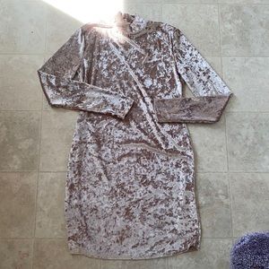 Large crushed velvet turtle neck dress